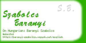 szabolcs baranyi business card